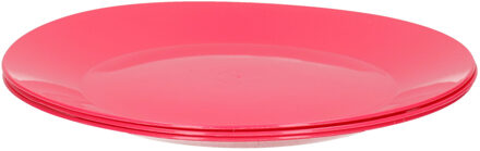 Hega hogar 3x ontbijt/diner bordjes van hard kunststof 21 cm in het roze
