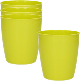 Hega hogar 5x drinkbekers van kunststof 300 ml in het groen - Drinkbekers