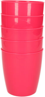 Hega hogar 5x drinkbekers van kunststof 300 ml in het roze