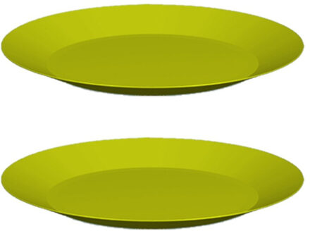 Hega hogar 6x ontbijt/diner bordjes van hard kunststof 26 cm in het groen
