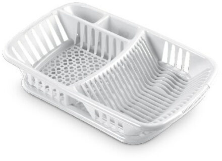 Hega hogar Afwas afdruiprek wit met lekbak 52 x 33 x 11 cm