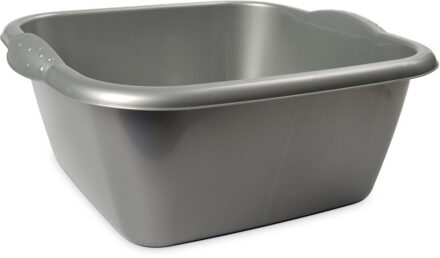 Hega hogar Afwasteil - rechthoek - zilver - 10L - 37 x 34 x 16 cm - afwasbak