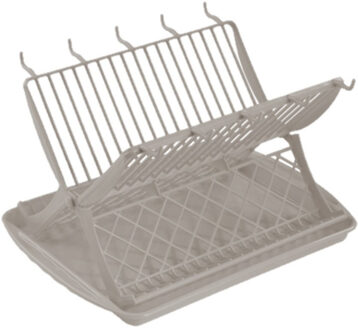 Hega hogar Beige afdruiprek 2-laags met lekbak 43 x 32 x 25 cm