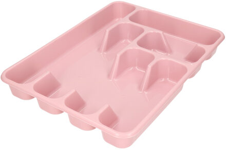 Hega hogar Bestekbak/bestekhouders 6-vaks oud roze 40 x 30 x 5 cm