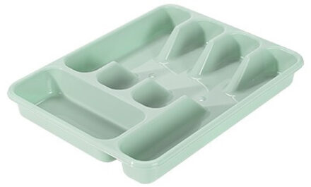 Hega hogar Bestekbak - turquoise - 5 vakken - 34 x 26 x 5 cm - lade indeling - bestekhouders