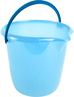 Hega hogar Blauwe schoonmaakemmers/huishoudemmers 10 liter van dia 28 cm
