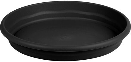 Hega hogar Bloempot/plantenpot onderschaal antraciet kunststof diameter 16 cm - Plantenpotten Grijs
