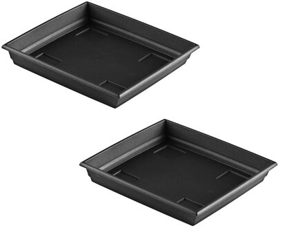 Hega hogar Bloempot/plantenpot onderschaal antraciet kunststof diameter 35 cm