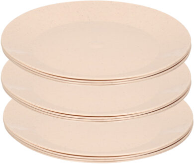 Hega hogar Borden - 20x - eco beige - D26 cm - afbreekbaar bio materiaal - ontbijtbordjes - dinerborden