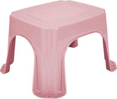 Hega hogar Caravan of camper trapje / opstapje - kunststof - roze - 27 x 23 x 21 cm - verhoger 1 trede