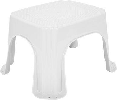 Hega hogar Caravan of camper trapje / opstapje - kunststof - wit - 27 x 23 x 21 cm - verhoger 1 trede