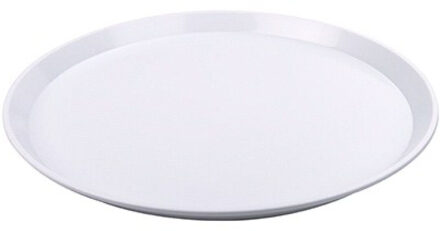 Hega hogar Dienblad - wit - kunststof - D34x2 cm - rond - serveerblad - vaatwasserbestendig