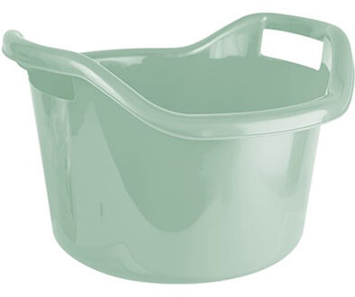 Hega hogar Grote teil/afwasbak/kuip - kunststof - rond - handvatten - 41 x 24 cm - 14 liter - mintgroen