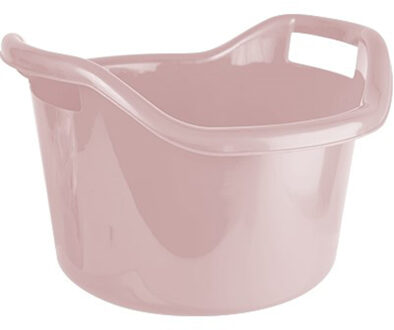 Hega hogar Grote teil/afwasbak/kuip - kunststof - rond - handvatten - 41 x 24 cm - 14 liter - roze