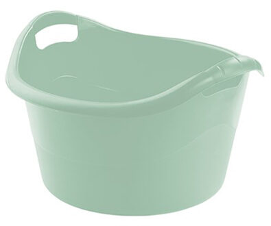 Hega hogar Grote teil/afwasbak/kuip - kunststof - rond - handvatten - 45 x 27 cm - 18 liter - mintgroen