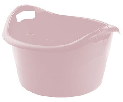 Hega hogar Grote teil/afwasbak/kuip - kunststof - rond - handvatten - 45 x 27 cm - 18 liter - roze