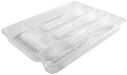 Hega hogar Hega Hagor bestekbak - bestekhouders - 5-vaks - parel wit - 34 x 25 x 4 cm - Keuken