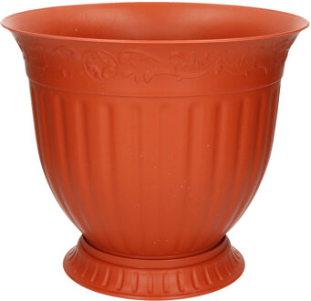 Hega hogar Hega Hagor Plantenpot - bruin - kunststof - 30 x 34 cm - incl. schaal