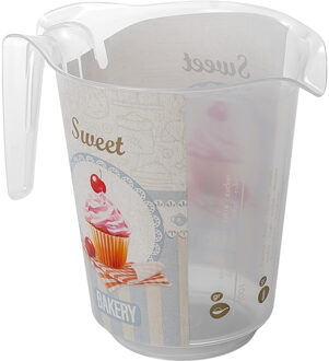 Hega hogar Keuken Bakery maatbeker/mengbeker - kunststof - blauw - 1000 ml - schenktuit