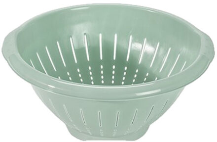 Hega hogar Kunststof keuken vergiet/zeef in het mintgroen 30 x 14 cm met rand