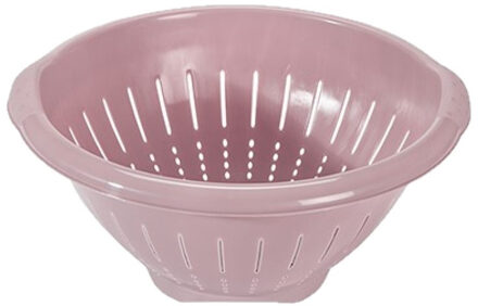 Hega hogar Kunststof keuken vergiet/zeef in het oud roze 30 x 14 cm met rand