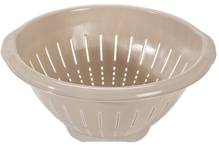 Hega hogar Kunststof keuken vergiet/zeef in het taupe 30 x 14 cm met rand