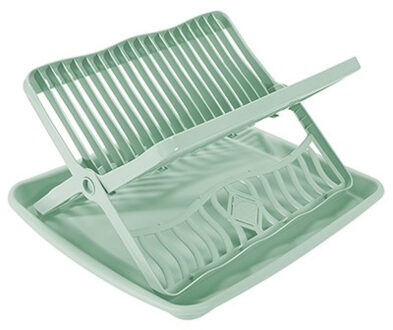 Hega hogar Lime groen afdruiprek 2-laags met lekbak 39 x 35 x 18 cm