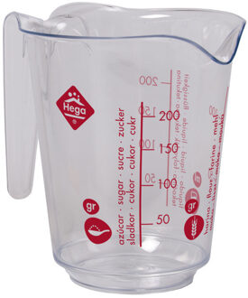 Hega hogar Maatbeker met schenktuit - 0,2L - kunststof - met maat