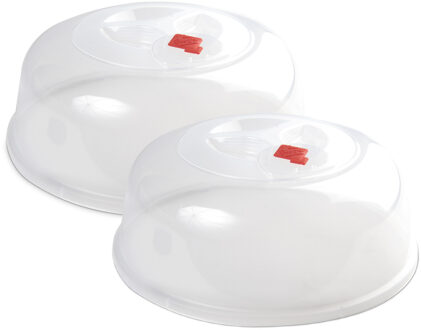 Hega hogar Magnetrondeksel/afdekschaal - 2x - transparant - kunststof - D29 x H12 cm