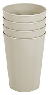 Hega hogar Onbreekbare drinkglazen - 4x stuks - kunststof - beige - 300 ml - camping/kinderen