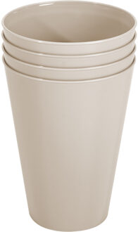 Hega hogar Onbreekbare drinkglazen - 4x stuks - kunststof - beige - 430 ml - camping/kinderen