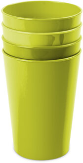 Hega hogar Onbreekbare drinkglazen - 4x stuks - kunststof - groen - 300 ml - camping/kinderen