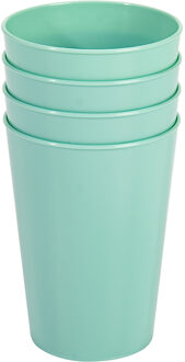 Hega hogar Onbreekbare drinkglazen - 4x stuks - kunststof - mintgroen - 300 ml - camping/kinderen