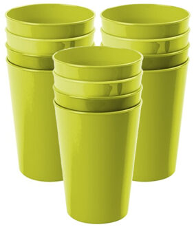 Hega hogar Onbreekbare drinkglazen - set 12x stuks - kunststof - groen - 300 ml - camping/outdoor/kinderen