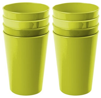 Hega hogar Onbreekbare drinkglazen - set 8x stuks - kunststof - groen - 300 ml - camping/outdoor/kinderen