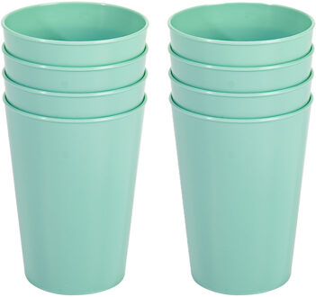 Hega hogar Onbreekbare drinkglazen - set 8x stuks - kunststof - mintgroen - 300 ml - camping/outdoor/kinderen