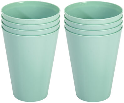 Hega hogar Onbreekbare drinkglazen - set 8x stuks - kunststof - mintgroen - 430 ml - camping/outdoor/kinderen