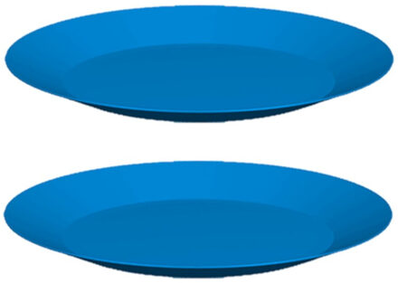 Hega hogar Ontbijt/diner bordjes - 10x - blauw - 26 cm - hard kunststof