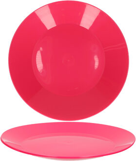 Hega hogar Ontbijt/diner bordjes - 20x - roze - 26 cm - hard kunststof