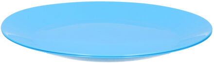 Hega hogar Ontbijtbordjes - 3x st - blauw - 21 cm - hard kunststof - dinerborden - camping bordjes