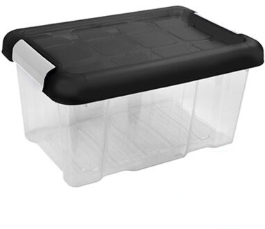 Hega hogar Opberg box/opbergdoos - 5 liter - 30 x 20 x 14 cm - gerecycled kunststof - transparant