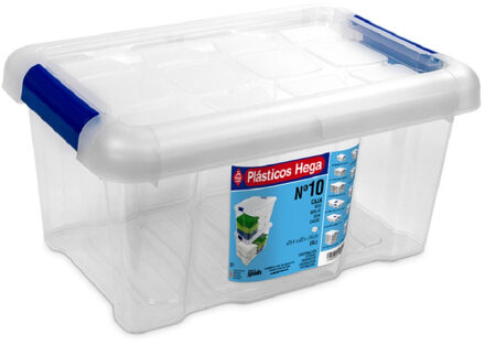 Hega hogar Opbergbox - met deksel - 29 x 20 x 15 cm - 5 Liter - Opbergbakken - Transparant