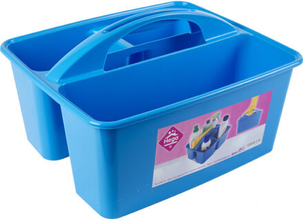 Hega hogar opbergbox/opbergmand - blauw - met handvat - 6 liter - kunststof - 31 x 26,5 x 18 cm
