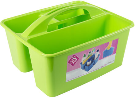 Hega hogar opbergbox/opbergmand - groen - met handvat - 6 liter - kunststof - 31 x 26,5 x 18 cm