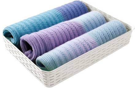 Hega hogar Opbergmandje/kastmandje - ivoor wit - 4.5 liter - kunststof - 26 x 35 x 6 cm - ladeverdelers