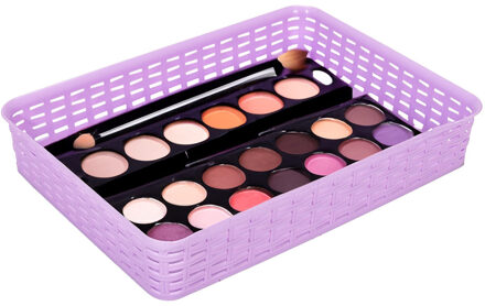 Hega hogar Opbergmandje/kastmandje - lila paars - 4.5 liter - kunststof - 26 x 35 x 6 cm - ladeverdelers