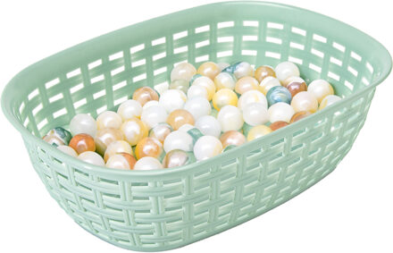 Hega hogar Opbergmandje/kastmandje - mintgroen - 2 liter - kunststof - 18 x 25 x 7 cm - kleine bakjes