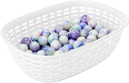 Hega hogar Opbergmandje/kastmandje - wit - 3 liter - kunststof - 21 x 30 x 7 cm - kleine bakjes