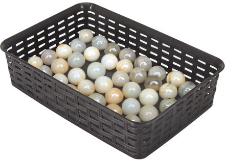 Hega hogar Opbergmandje/ladeverdeler - donkerbruin - 2 liter - kunststof - 17 x 25 x 6 cm - kleine bakjes