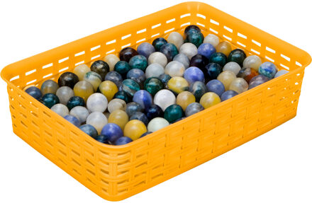 Hega hogar Opbergmandje/ladeverdeler - geel - 2 liter - kunststof - 17 x 25 x 6 cm - kleine bakjes